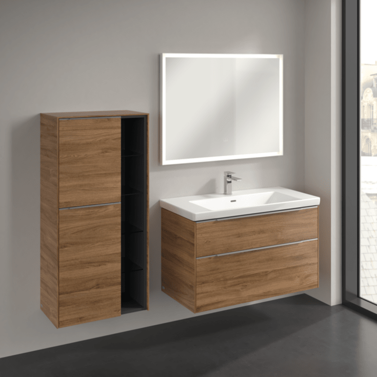 Villeroy & Boch Subway 3.0 högskåp, 57,4x120 cm, ek
