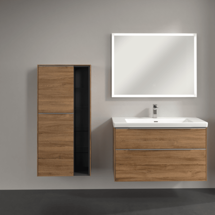 Villeroy & Boch Subway 3.0 högskåp, 57,4x120 cm, ek