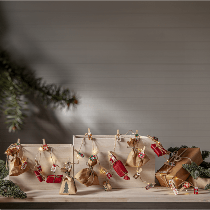 10 stk Star Trading Clippy lyslenke for pakkekalender gaver