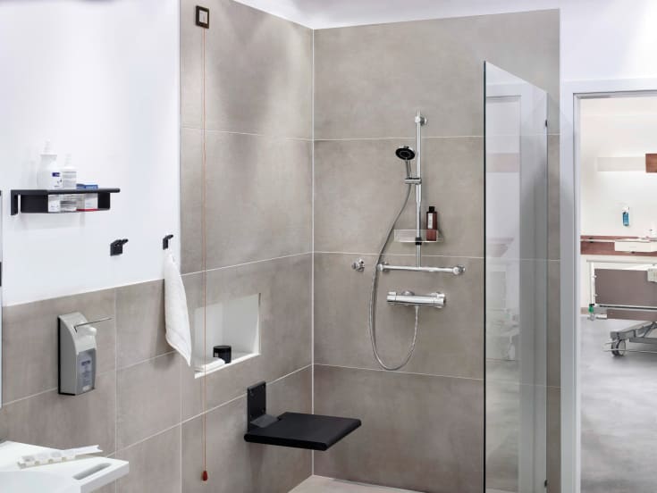 Oras Clinica Safety+ dusjbatteri, krom