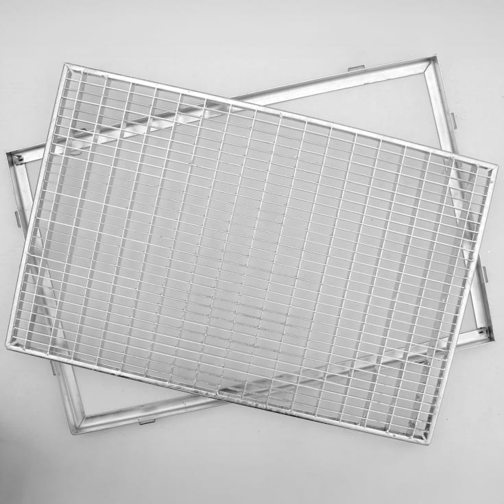 Aco Vario skrapgaller, med ram, 70x40 cm, förzinkat stål