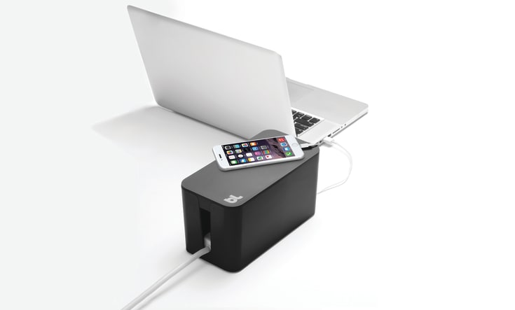 12 st Bluelounge kabelgömma CableBox, liten, svart