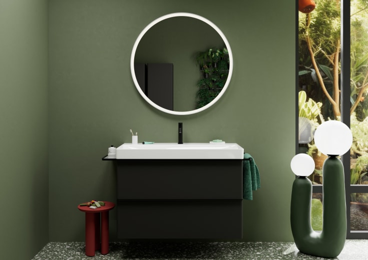 Hansgrohe Xarita S spejl med lys, sensor, dæmpbar, 90 cm, mat hvid