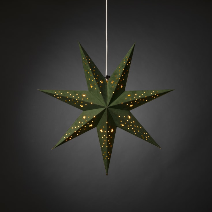 Konstsmide adventsstjärna med ljus, 60 cm, grön