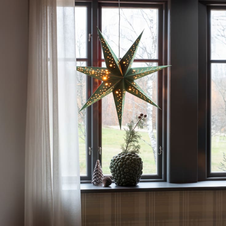 10 st Konstsmide adventsstjärna med ljus, 78 cm, grön