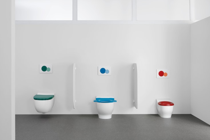 Geberit Bambini Sigma 01 spolplatta, vit/röd