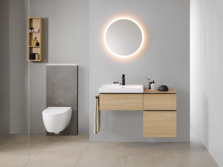 Geberit Monolith Plus cistern för vägghängd toalett, 114 cm, skifferoptik