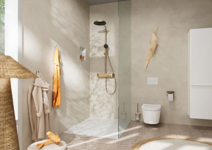 Hansgrohe Pulsify S dusjsett, børstet bronse