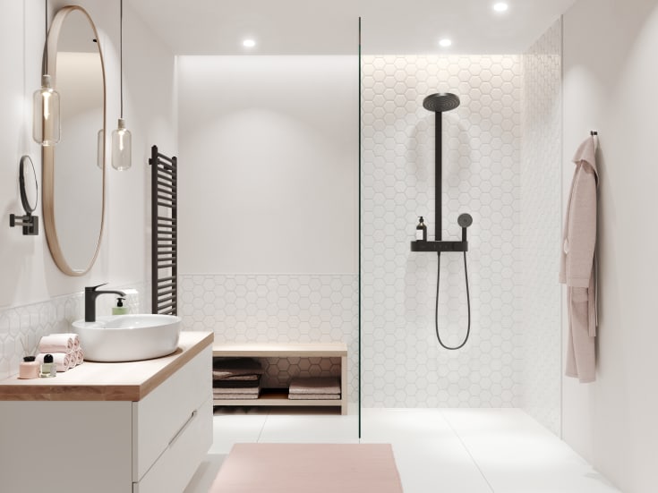 Hansgrohe Pulsify S duschset, vattenbesparande, matt svart