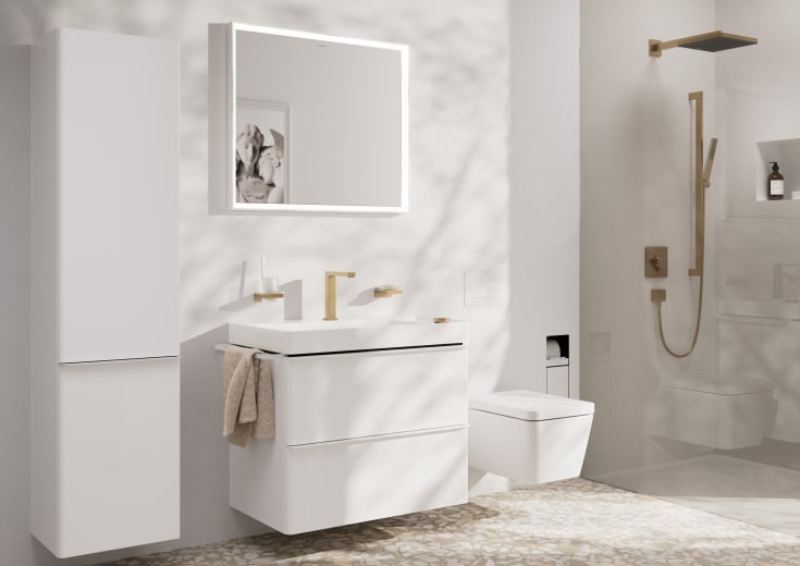 Hansgrohe Pulsify E dusjhode, 26x26 cm, vannbesparende, børstet bronse