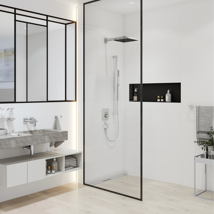 Hansgrohe Pulsify E dusjhode, 26x26 cm, vannbesparende, krom