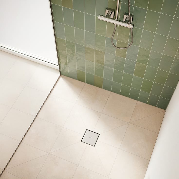 Hansgrohe Raindrain Point komplet gulvafløb 150 mm, børstet rustfrit stål