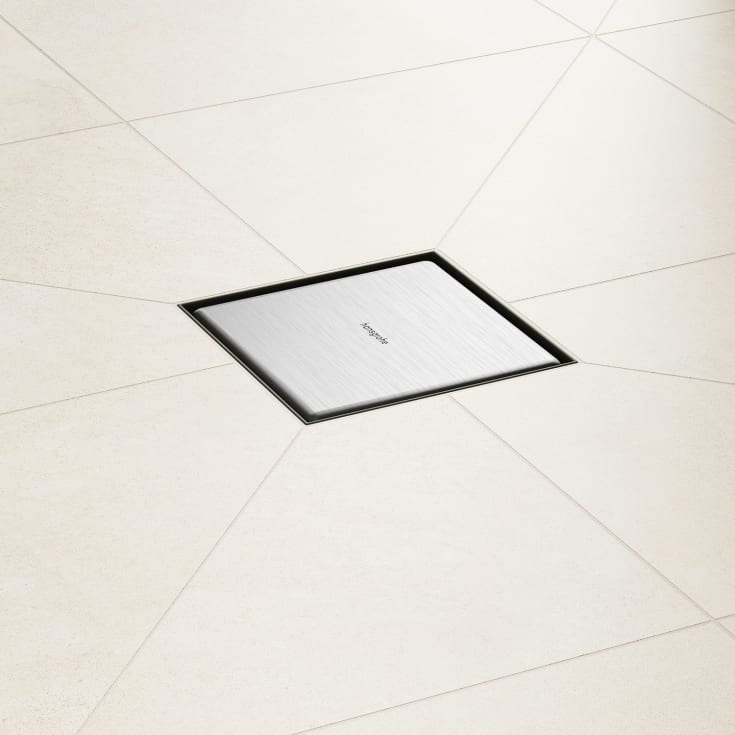 Hansgrohe Raindrain Point komplet gulvafløb 150 mm, børstet rustfrit stål