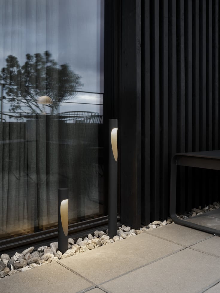Louis Poulsen Flindt Garden trädgårdslampa, 3000K, spjut, svart, låg