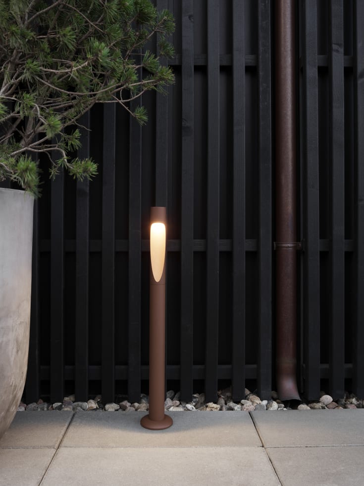 Louis Poulsen Flindt Garden trädgårdslampa, 4000K, ankare, corten, låg