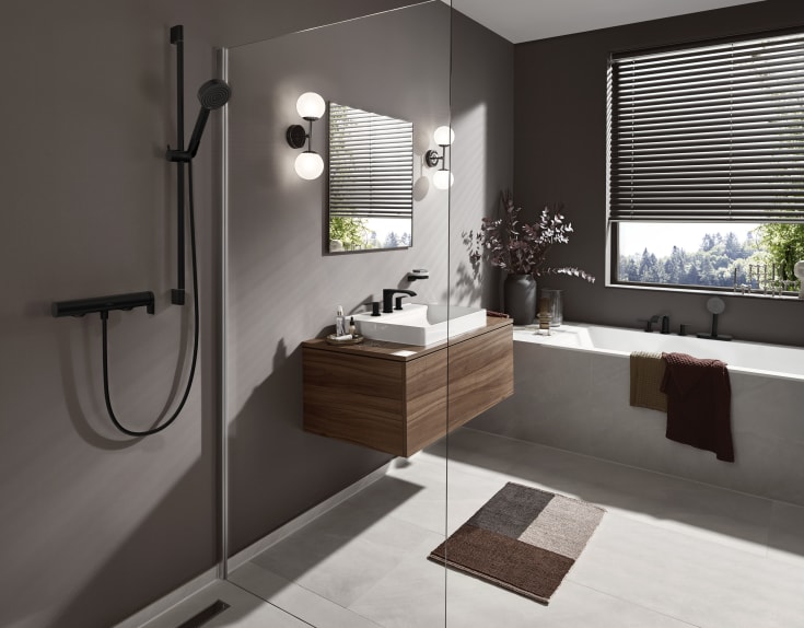 Hansgrohe Vivenis dusjbatteri, matt sort