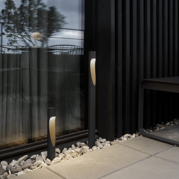 Louis Poulsen Flindt Garden pullert, 3000K, anker, sort, høy
