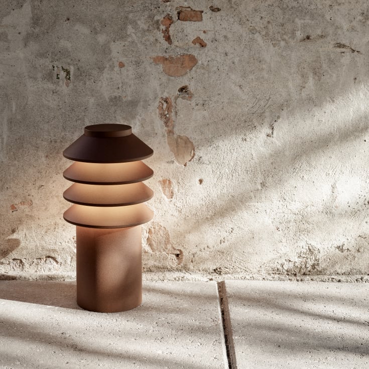 Louis Poulsen Bysted Garden havelampe, 3000K, base, corten, lav