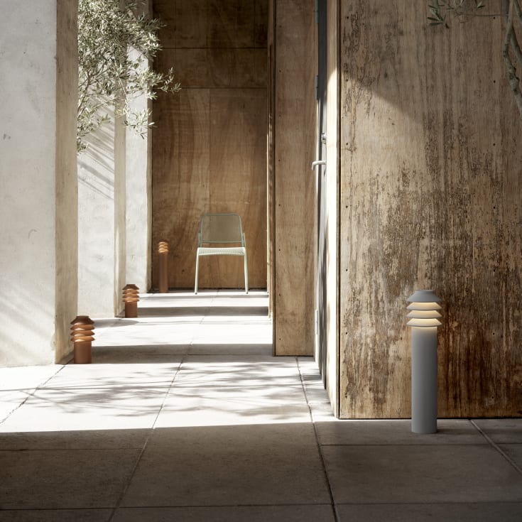 Louis Poulsen Bysted Garden pullert, 3000K, base, corten, lav