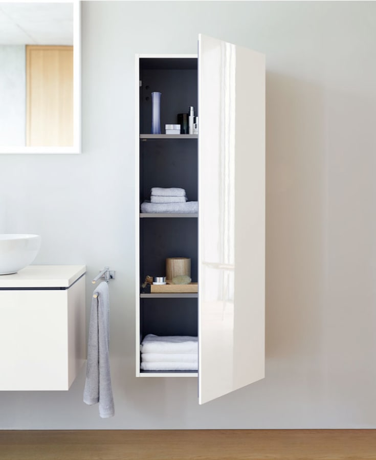 Duravit L-Cube høyskap, 40x132 cm, hvit høyglans