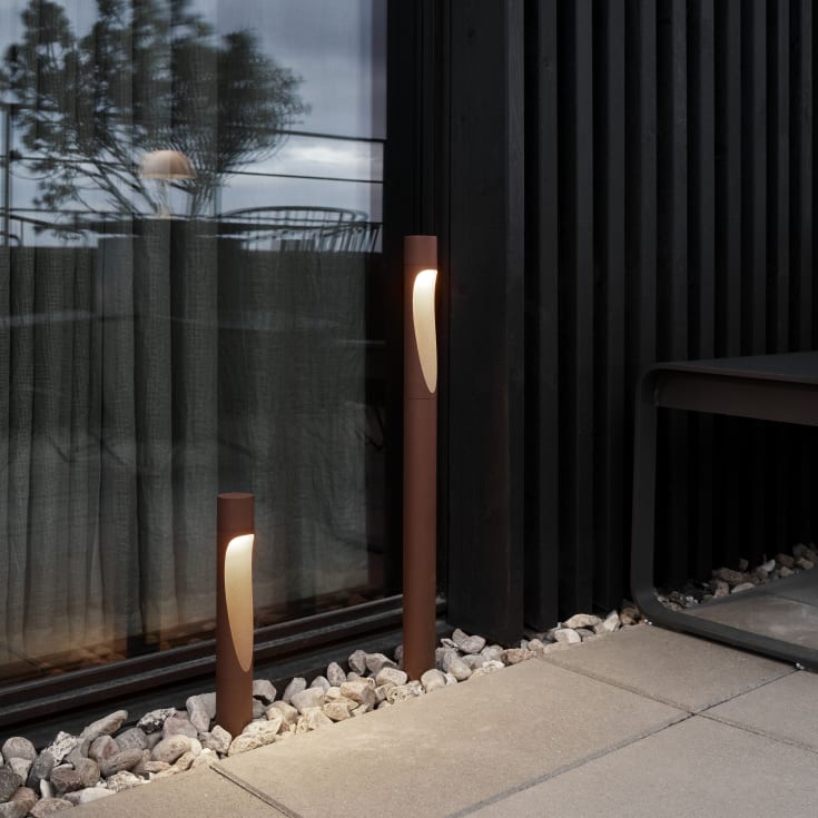 Louis Poulsen Flindt Garden pullert, 3000K, spyd, corten, lav