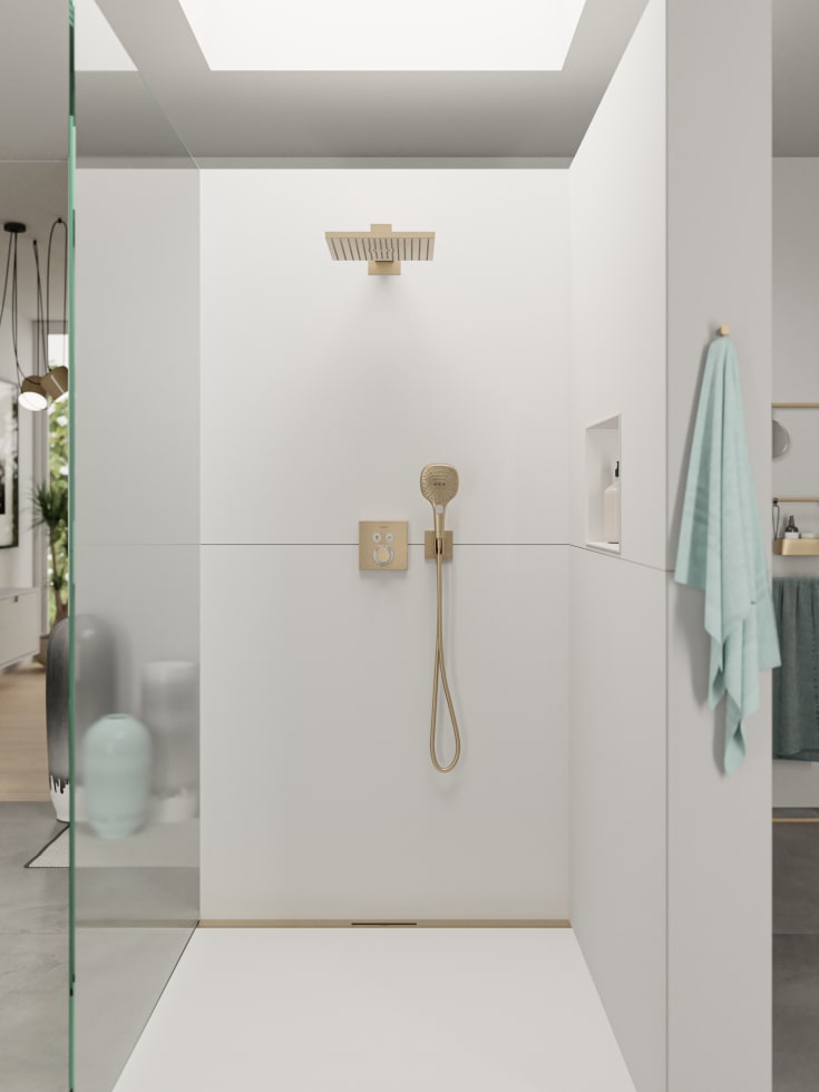 Hansgrohe Raindance brusehoved, 30x30 cm, børstet bronze