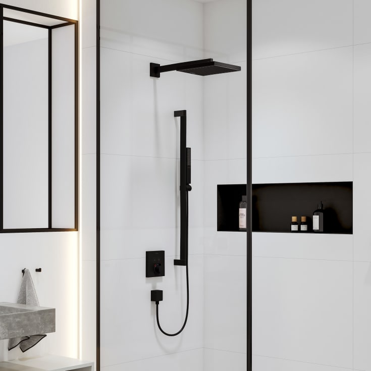Hansgrohe duscharm, 39 cm, matt svart