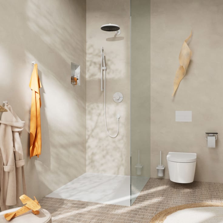 Hansgrohe Unica S Puro dusjstang, 65 cm, matt hvit