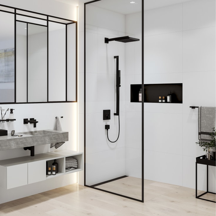 Hansgrohe FixFit Square slanguttag, matt svart