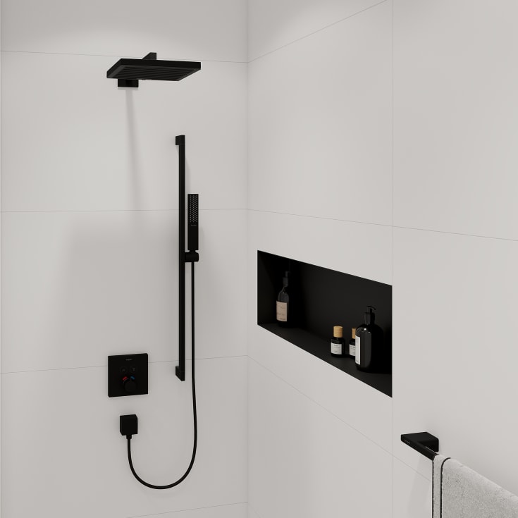 Hansgrohe FixFit Square slanguttag, matt svart