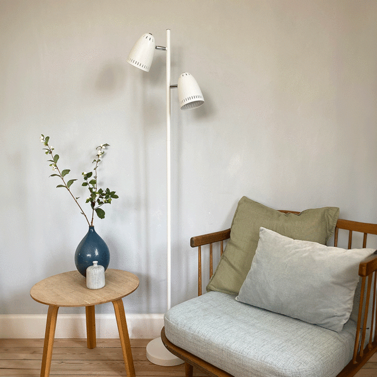 Superliving Dynamo Twin gulvlampe, hvit