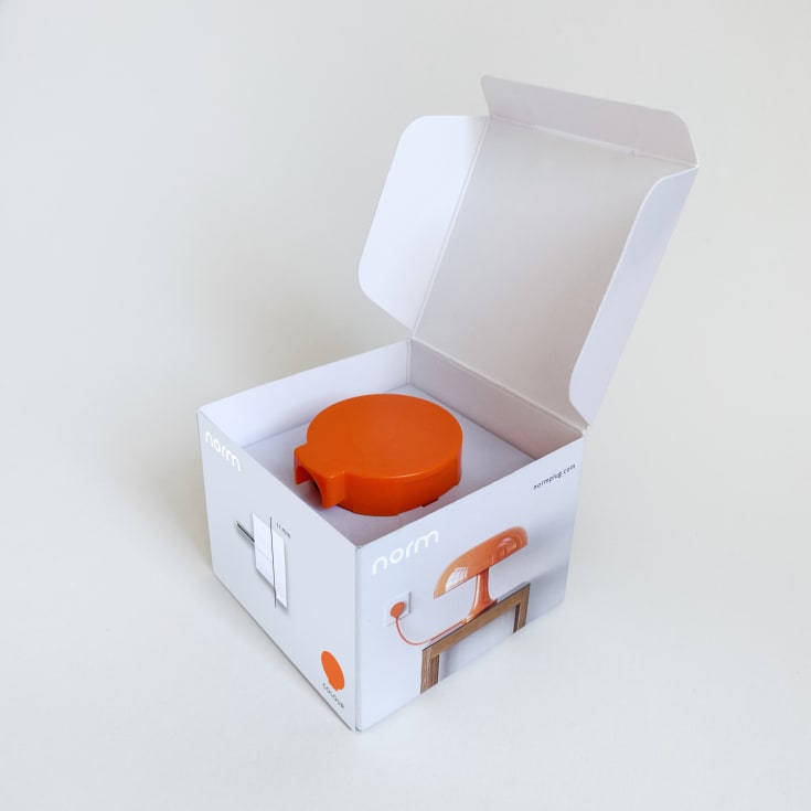Norm plugg, schuko, uten jord, orange