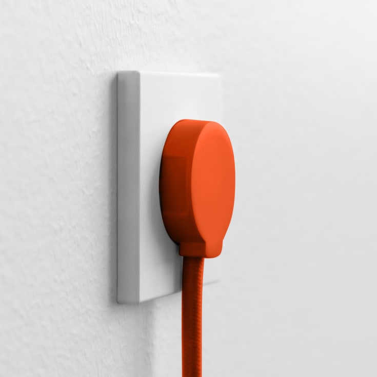 Norm F stickpropp, schuko, med jord, orange