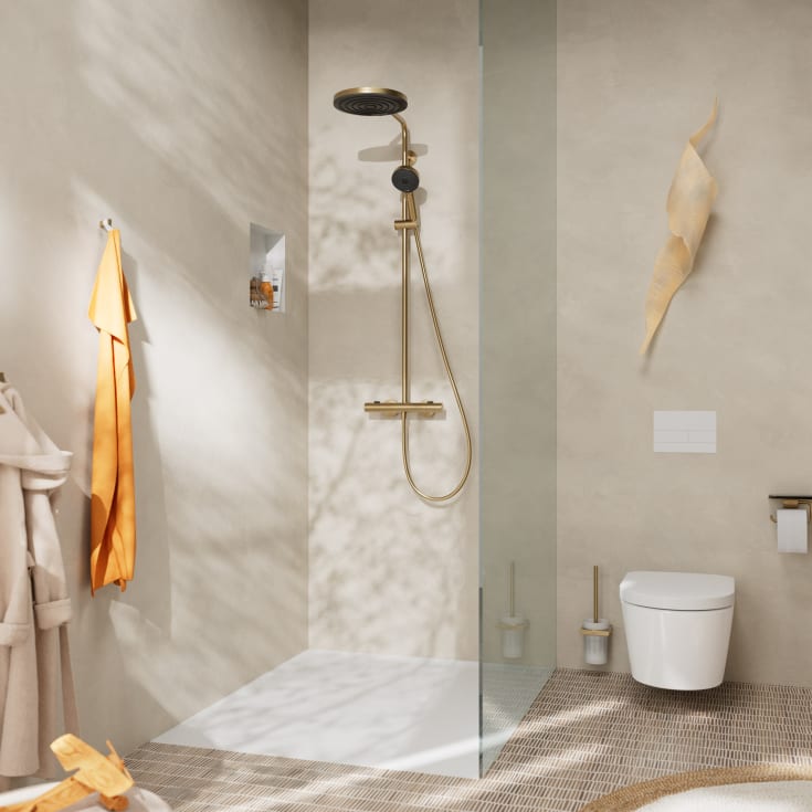 Hansgrohe Pulsify S Puro 260 brusesæt, vandsparende, børstet bronze