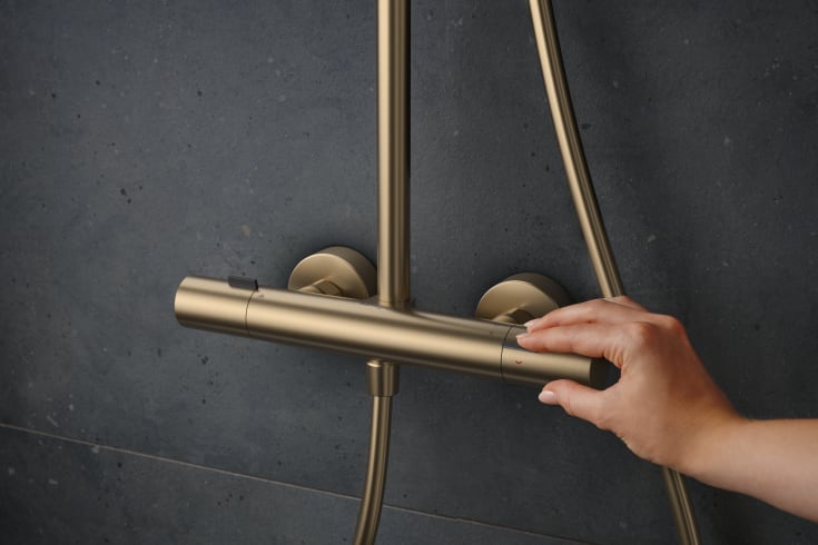 Hansgrohe Pulsify S Puro 260 brusesæt, vandsparende, børstet bronze