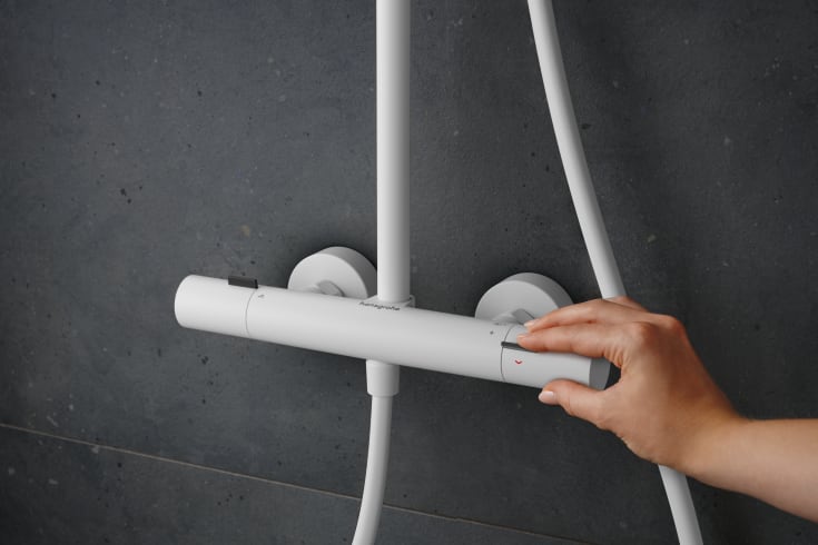 Hansgrohe Pulsify S Puro 260 brusesæt, vandsparende, mat hvid