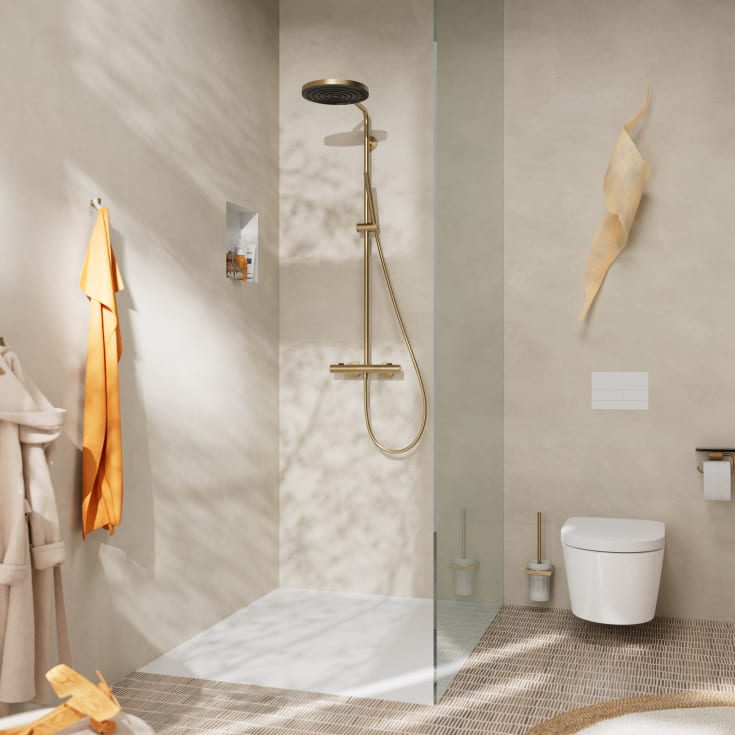 Hansgrohe Pulsify S Puro 260 brusesæt, vandsparende, børstet bronze