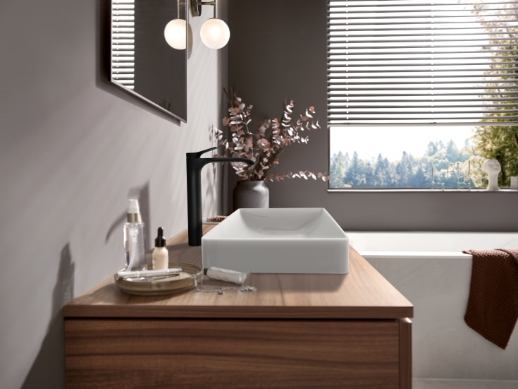 Hansgrohe Vivenis 250 servantbatteri, matt sort