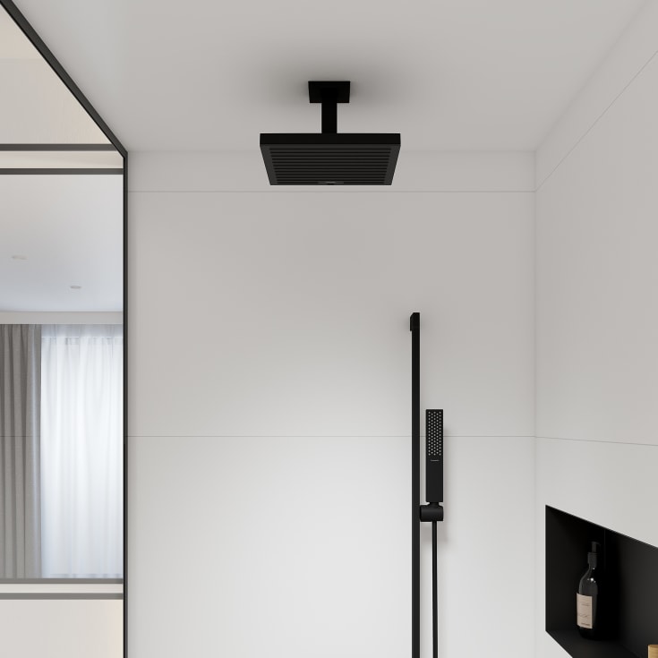 Hansgrohe duscharm, 10 cm, matt svart