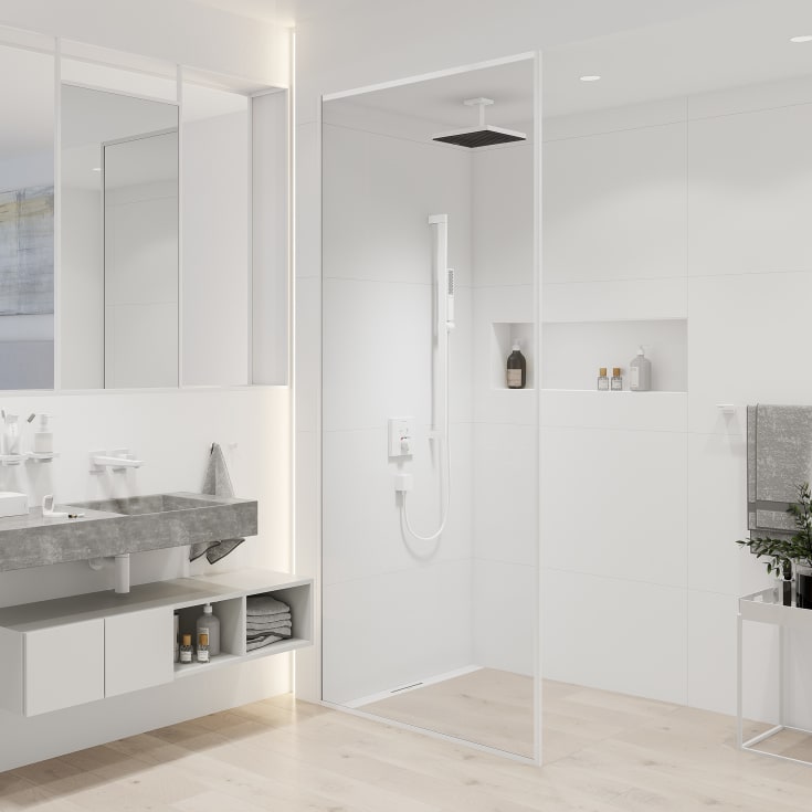 Hansgrohe brusearm, 10 cm, mat hvid