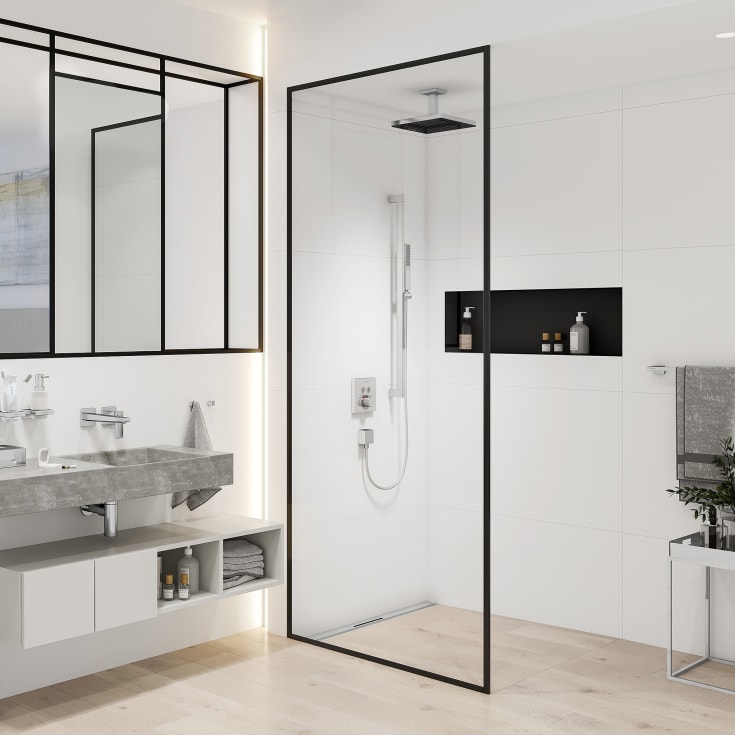 Hansgrohe dusjarm, 10 cm, krom