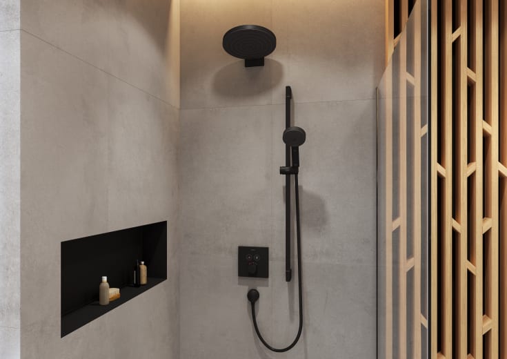 Hansgrohe Fixfit E slangeudtag, mat sort