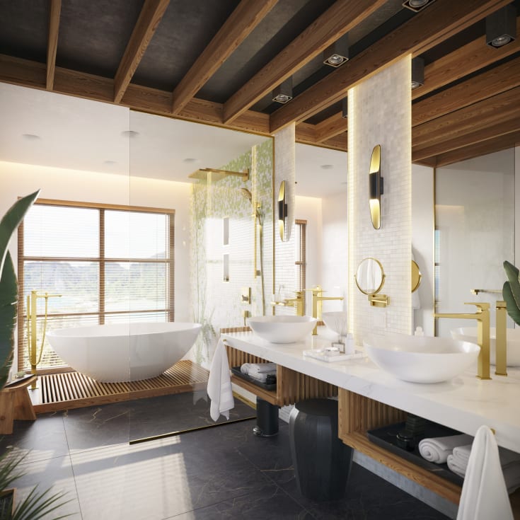 Hansgrohe FixFit Square slanguttag, guld