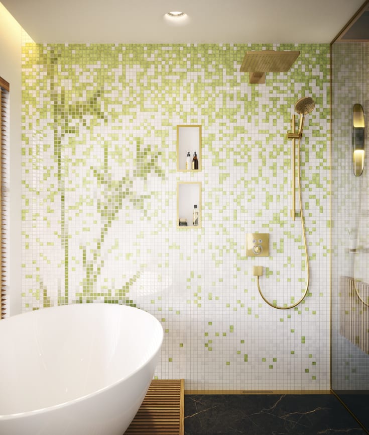 Hansgrohe FixFit Square slanguttag, guld