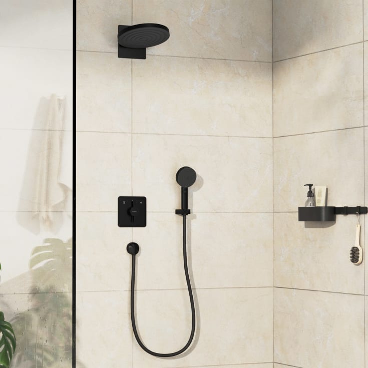 Hansgrohe DuoTurn Q dusjbatteri, med 2 uttak, matt sort