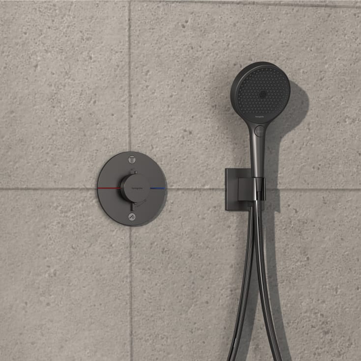 Hansgrohe ShowerSelect Comfort S dusjtermostat, med 2 uttak, børstet sort krom