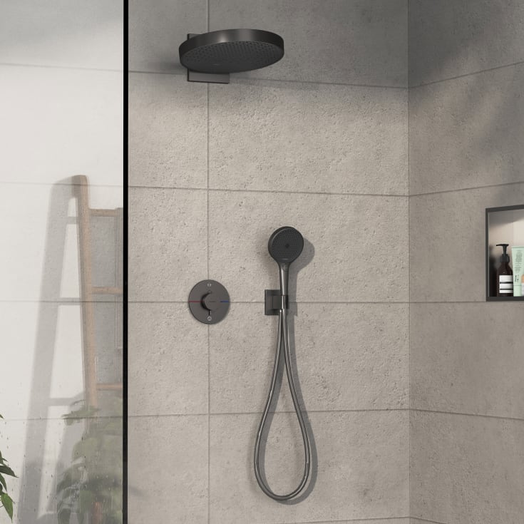 Hansgrohe ShowerSelect Comfort S dusjtermostat, med 2 uttak, børstet sort krom