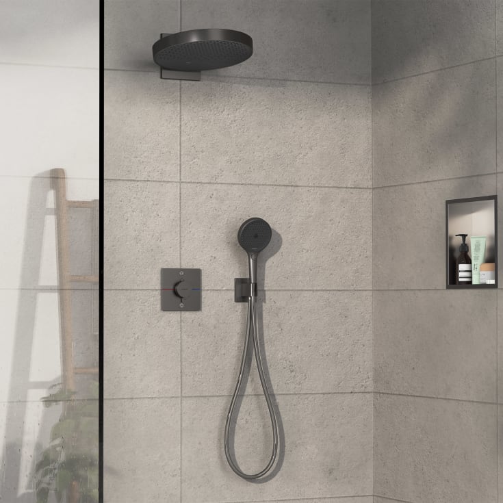 Hansgrohe ShowerSelect Comfort E brusearmatur, sort krom