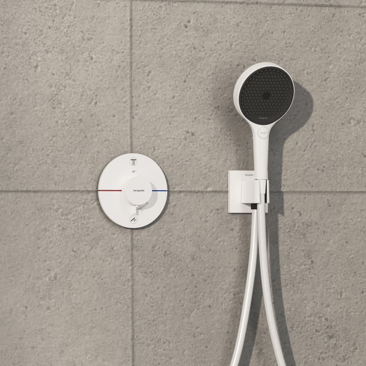Hansgrohe ShowerSelect Comfort S dusjtermostat, med 2 uttak, matt hvit