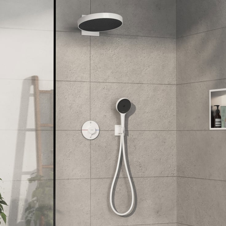 Hansgrohe ShowerSelect Comfort S dusjtermostat, med 2 uttak, matt hvit